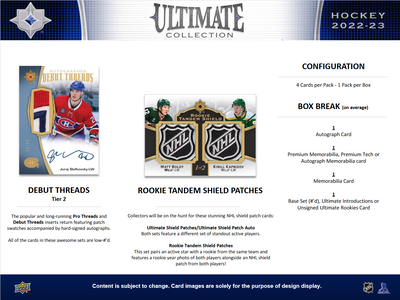 2022-23 Upper Deck Ultimate Collection Hockey Hobby 8 Box Case [Contact Us To Order]