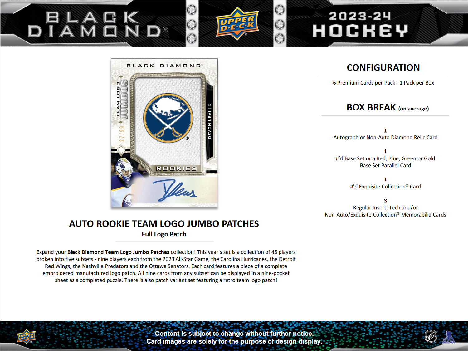 2023-24 Upper Deck Black Diamond Hockey Hobby 10 Box Case [Contact Us To Order]