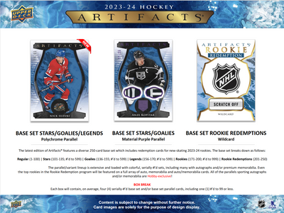 2023-24 Upper Deck Artifacts Hockey Hobby 10 Box Case [Contact Us To Order]