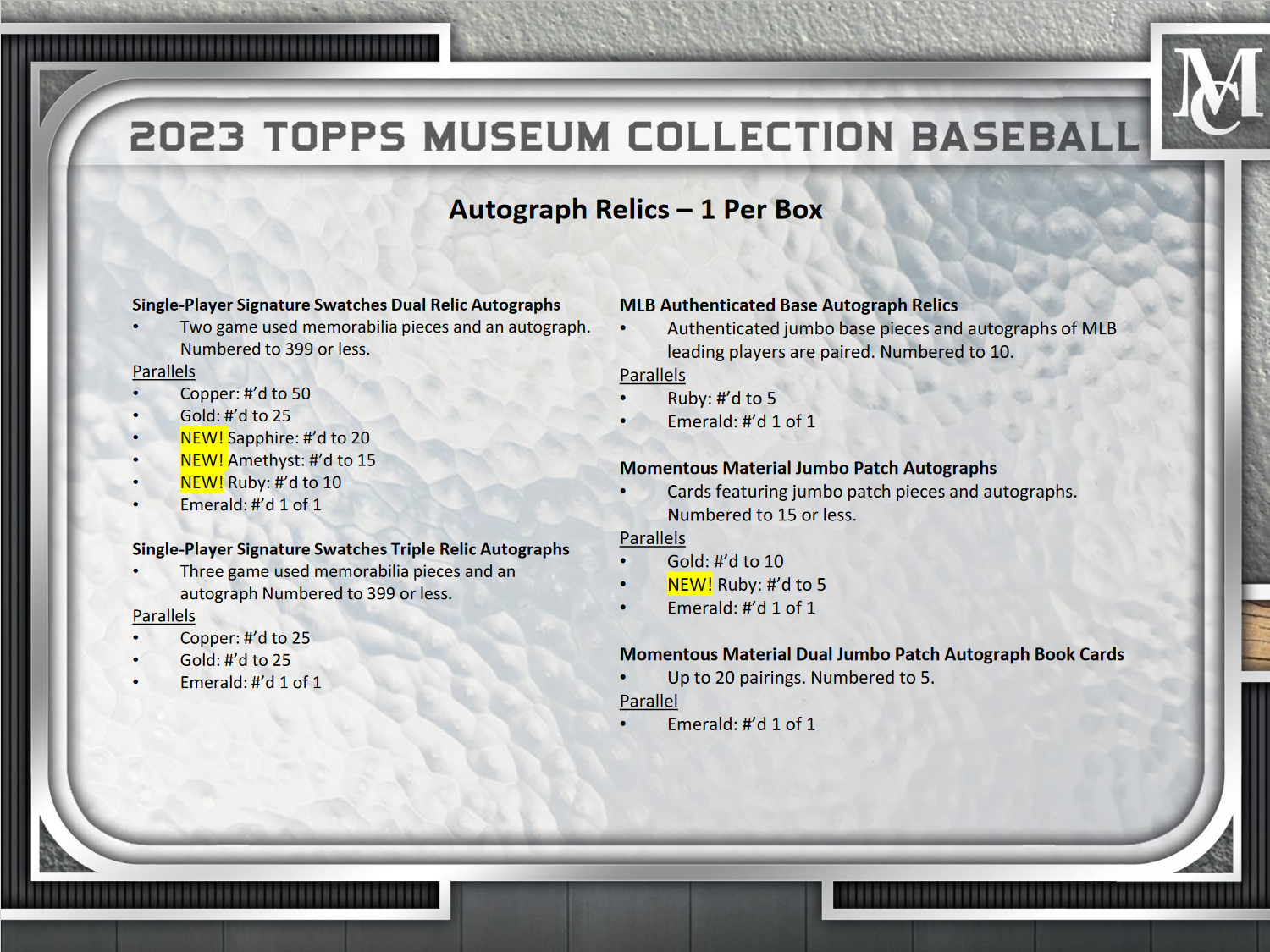 2023 Topps Museum Collection Baseball Hobby 12 Box Case
