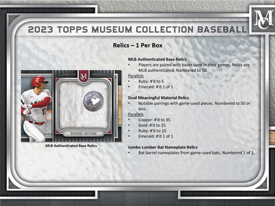 2023 Topps Museum Collection Baseball Hobby 12 Box Case