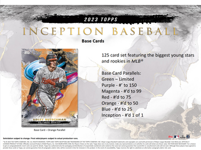 2023 Topps Inception Baseball Hobby 16 Box Case