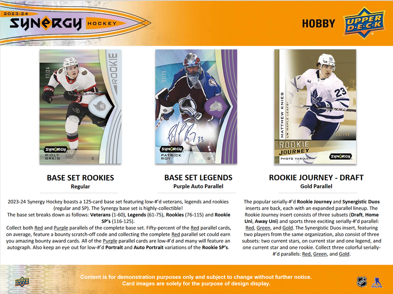 2023-24 Upper Deck Synergy Hockey Hobby 16 Box Case [Contact Us To Order]