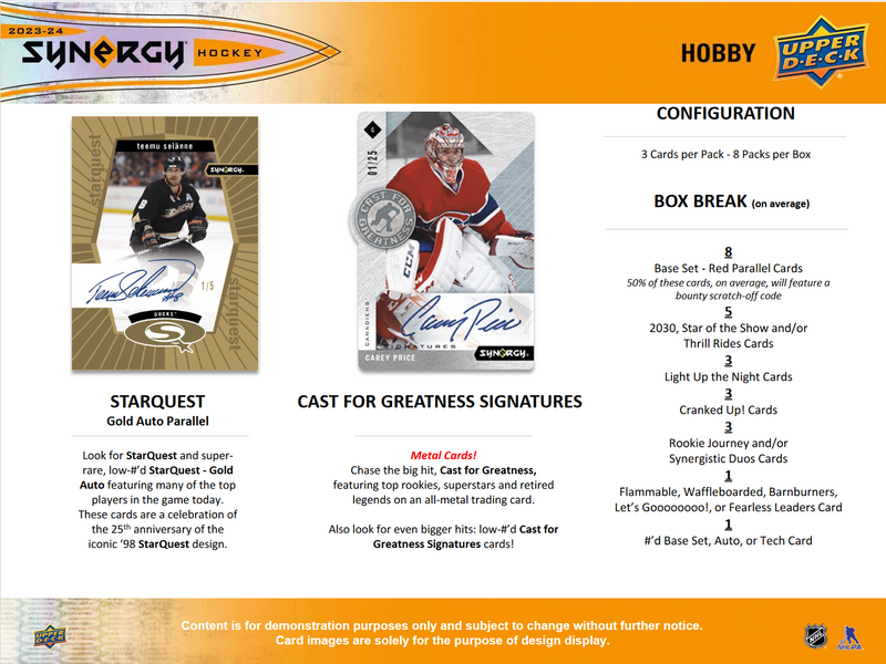 2023-24 Upper Deck Synergy Hockey Hobby Box [Contact Us To Order]
