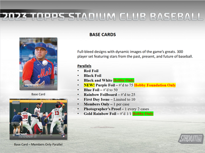 2023 Topps Stadium Club Baseball Hobby 16 Box Case