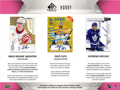 2023-24 Upper Deck SP Game Used Hockey Hobby 18 Box Case [Contact Us To Order]