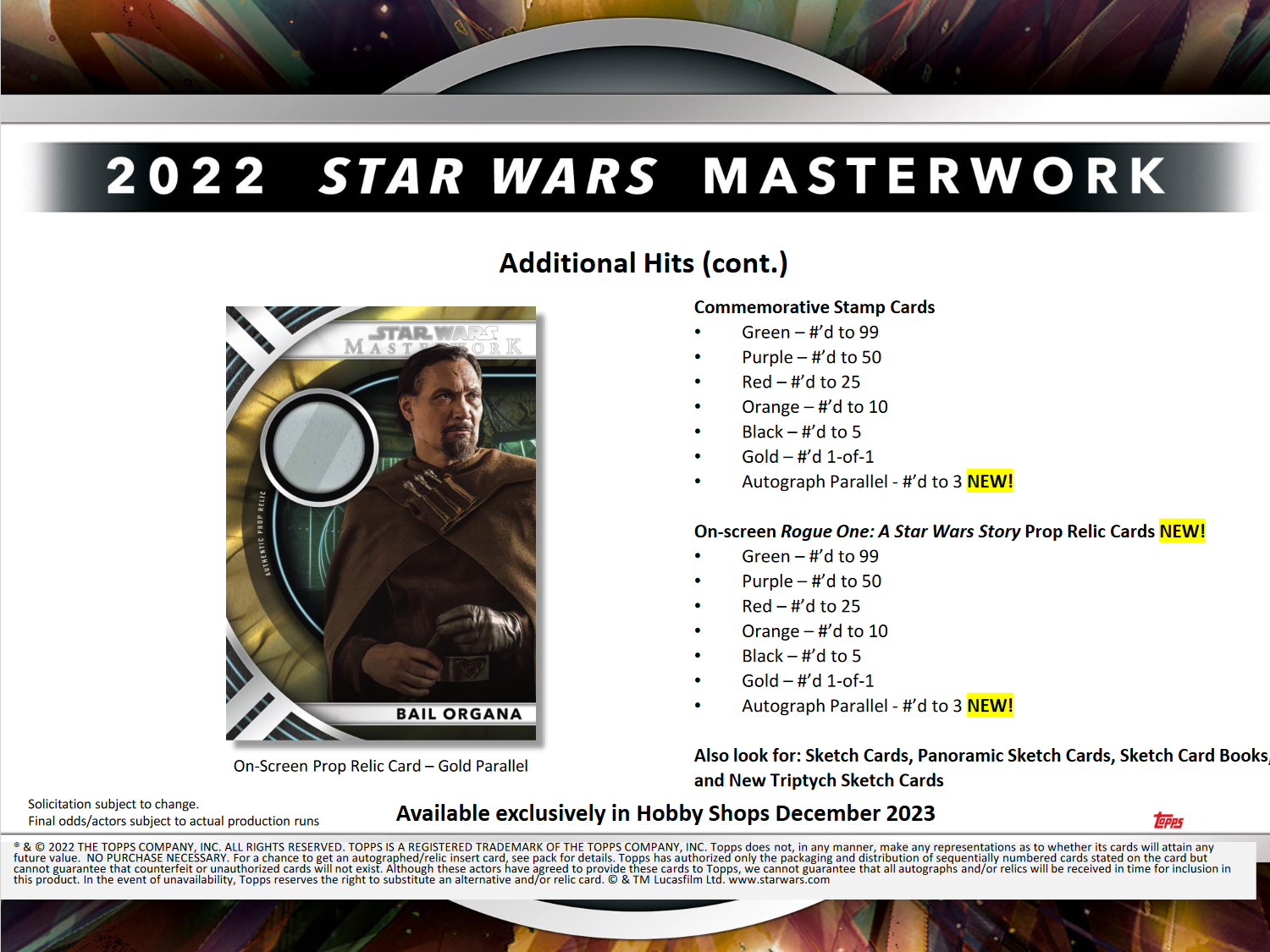 2022 Topps Star Wars Masterwork Hobby 8 Box Case