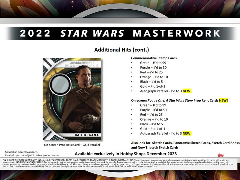 2022 Topps Star Wars Masterwork Hobby Box