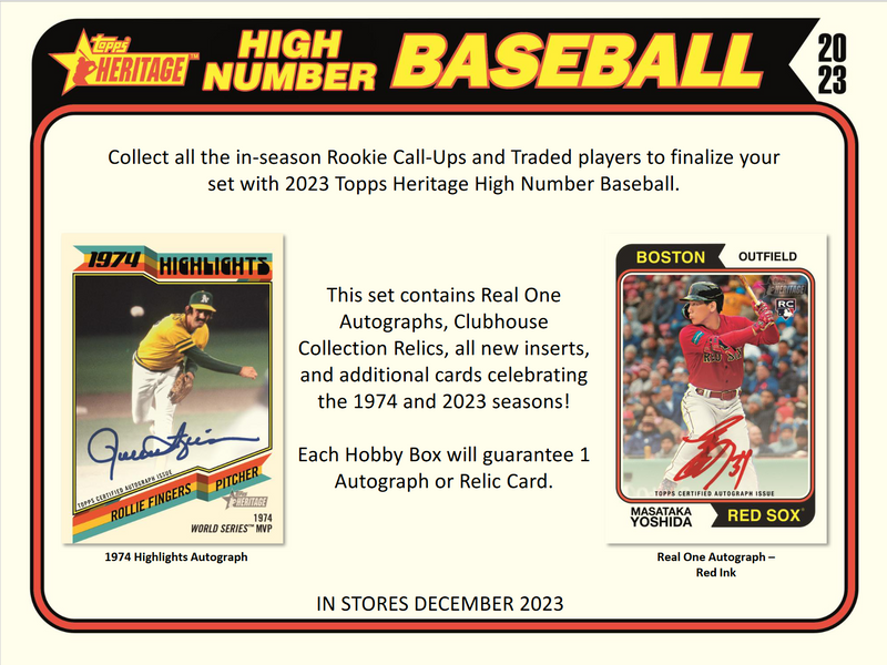 2023 Topps Heritage HIGH Number Baseball Hobby Box