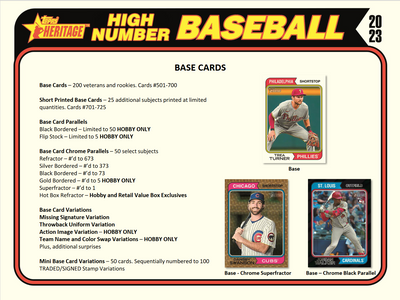 2023 Topps Heritage HIGH Number Baseball Hobby Box