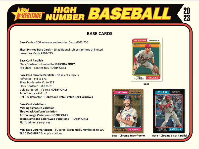 2023 Topps Heritage HIGH Number Baseball Hobby Box