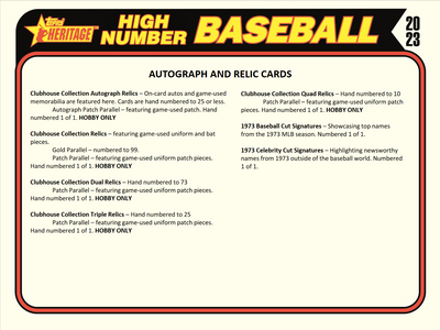 2023 Topps Heritage HIGH Number Baseball Hobby Box