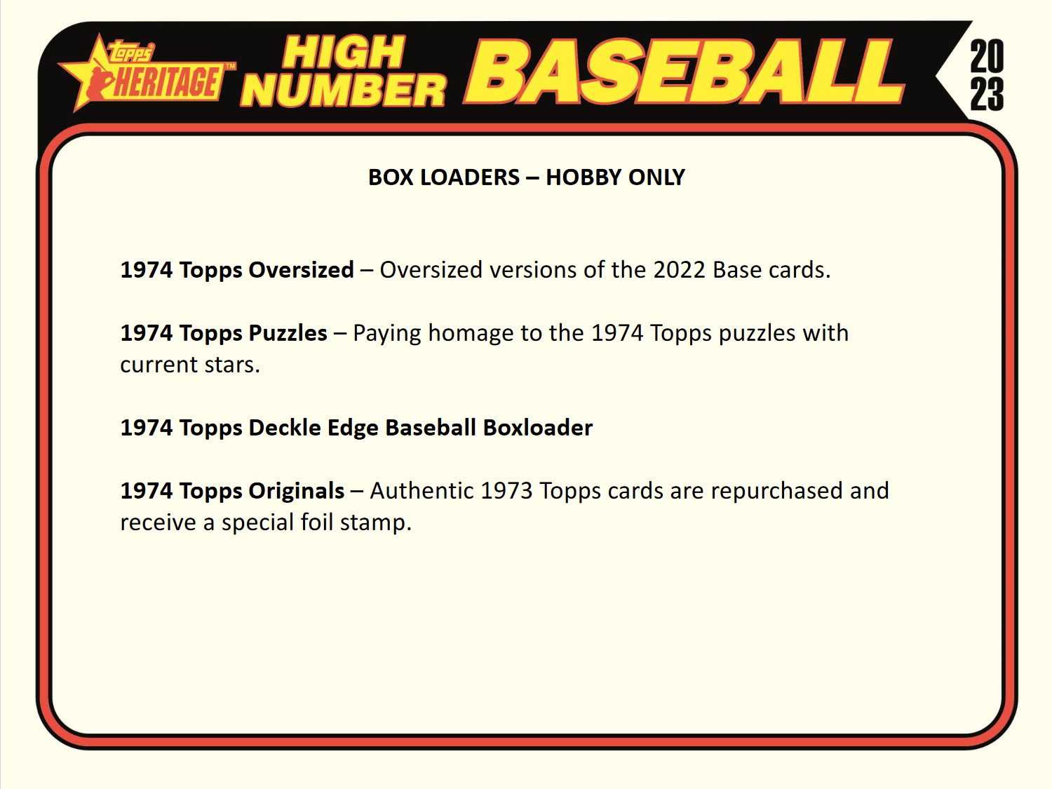 2023 Topps Heritage HIGH Number Baseball Hobby 12 Box Case