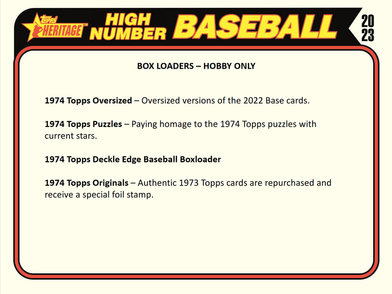 2023 Topps Heritage HIGH Number Baseball Hobby 12 Box Case