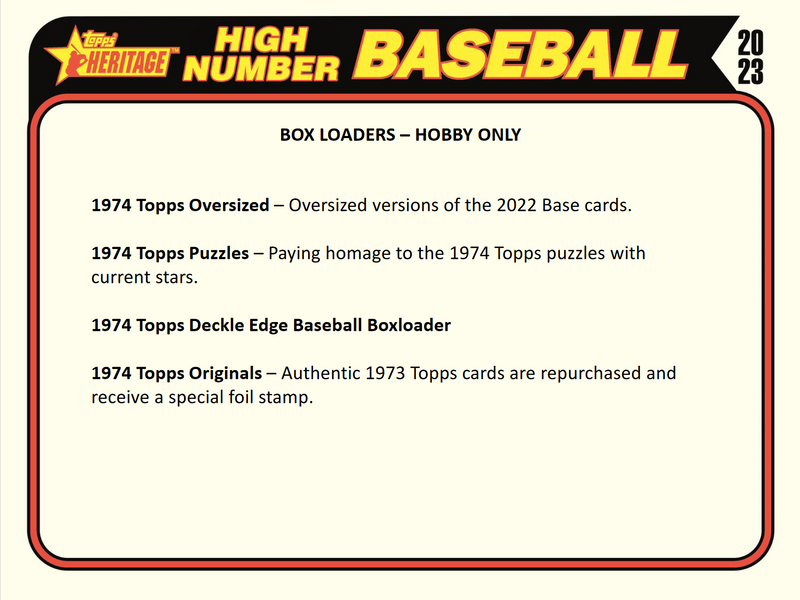 2023 Topps Heritage HIGH Number Baseball Hobby Box