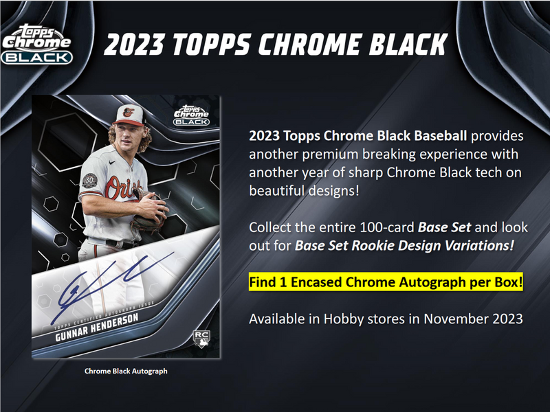 2023 Topps Chrome Black Baseball Hobby 12 Box Case