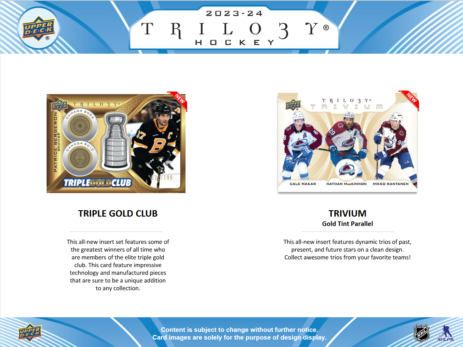 2023-24 Upper Deck Trilogy Hockey Hobby 20 Box Case [Contact Us To Order]