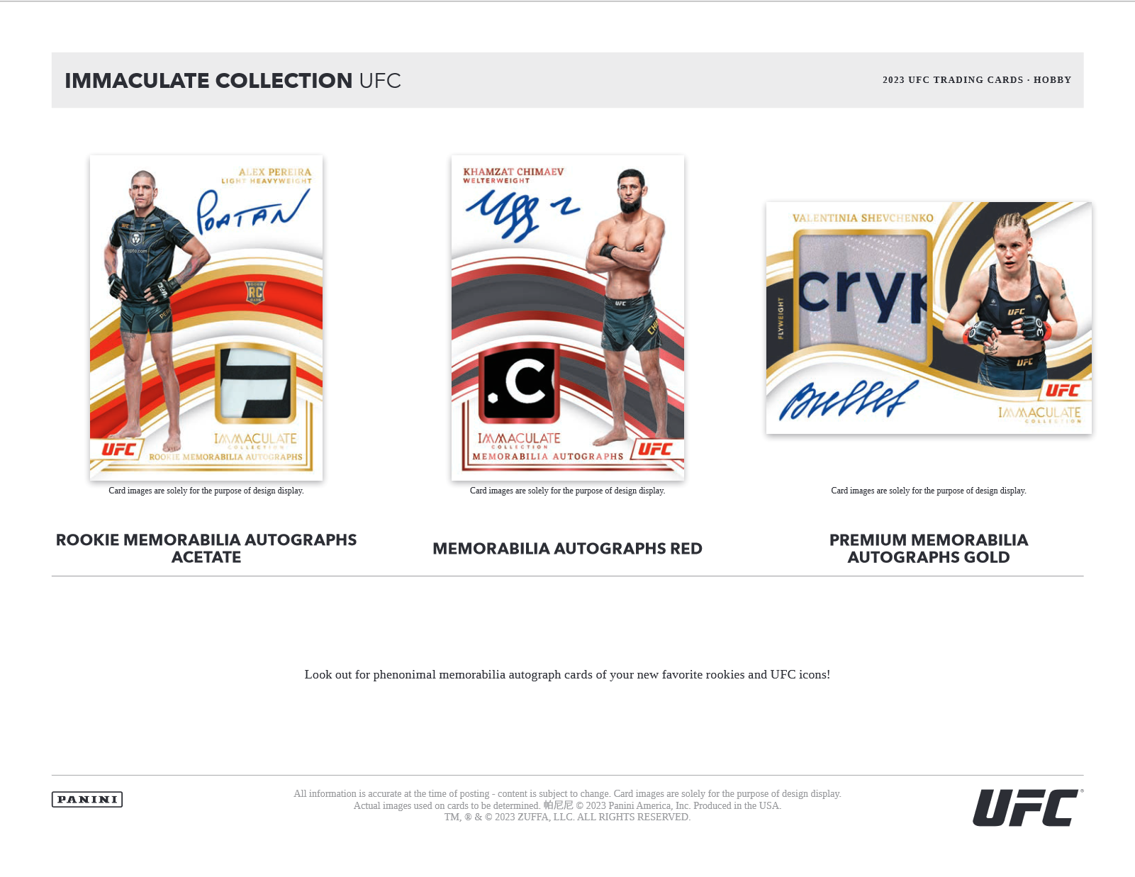 2023 Panini Immaculate UFC Hobby Box