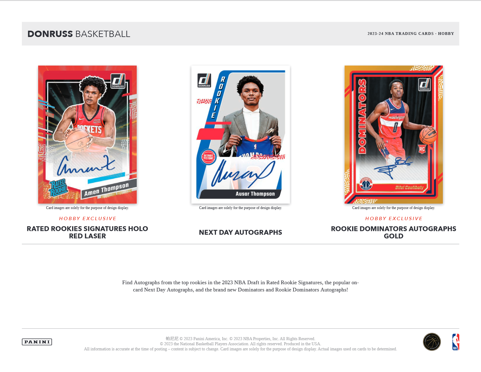 2023-24 Panini Donruss Basketball Hobby 10 Box Case