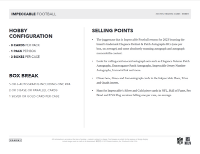 2023 Panini Impeccable Football Hobby Box