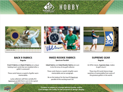 2024 Upper Deck SP Game Used Golf Hobby Box [Contact Us To Order]