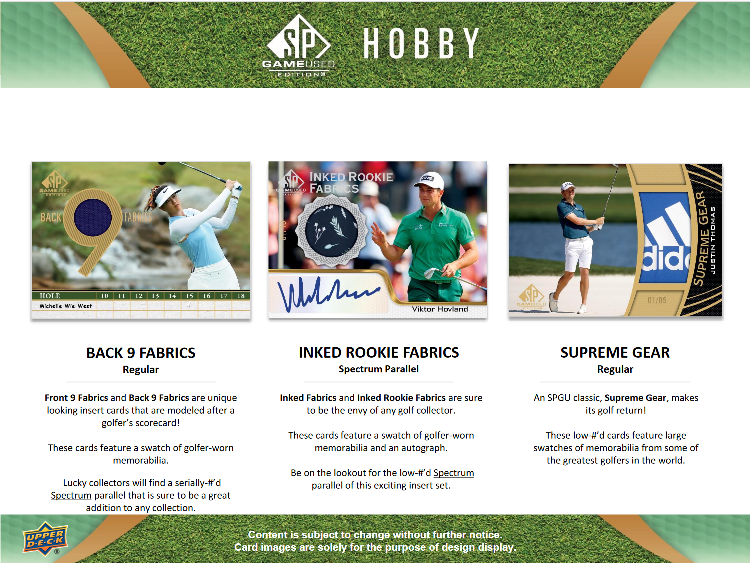 2024 Upper Deck SP Game Used Golf Hobby 10 Box Case [Contact Us To Order]