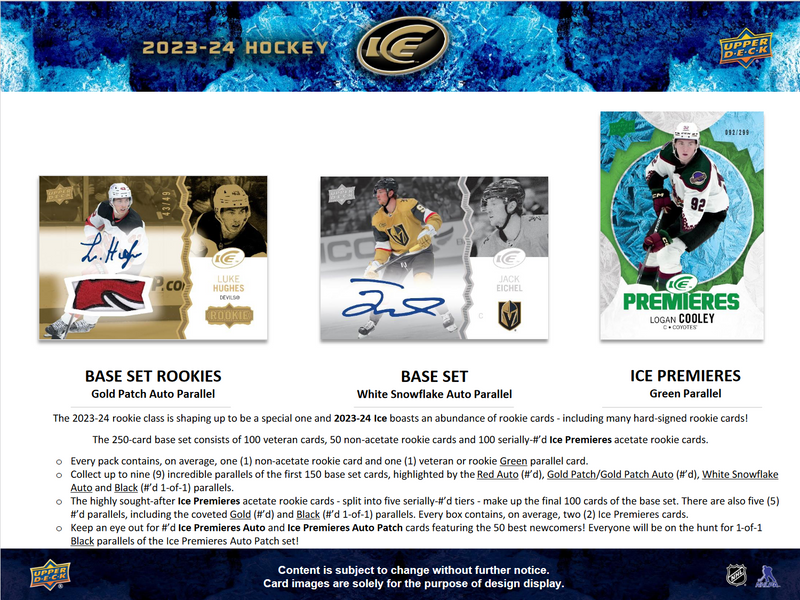 2023-24 Upper Deck Ice Hockey Hobby 12 Box Case [Contact Us To Order]
