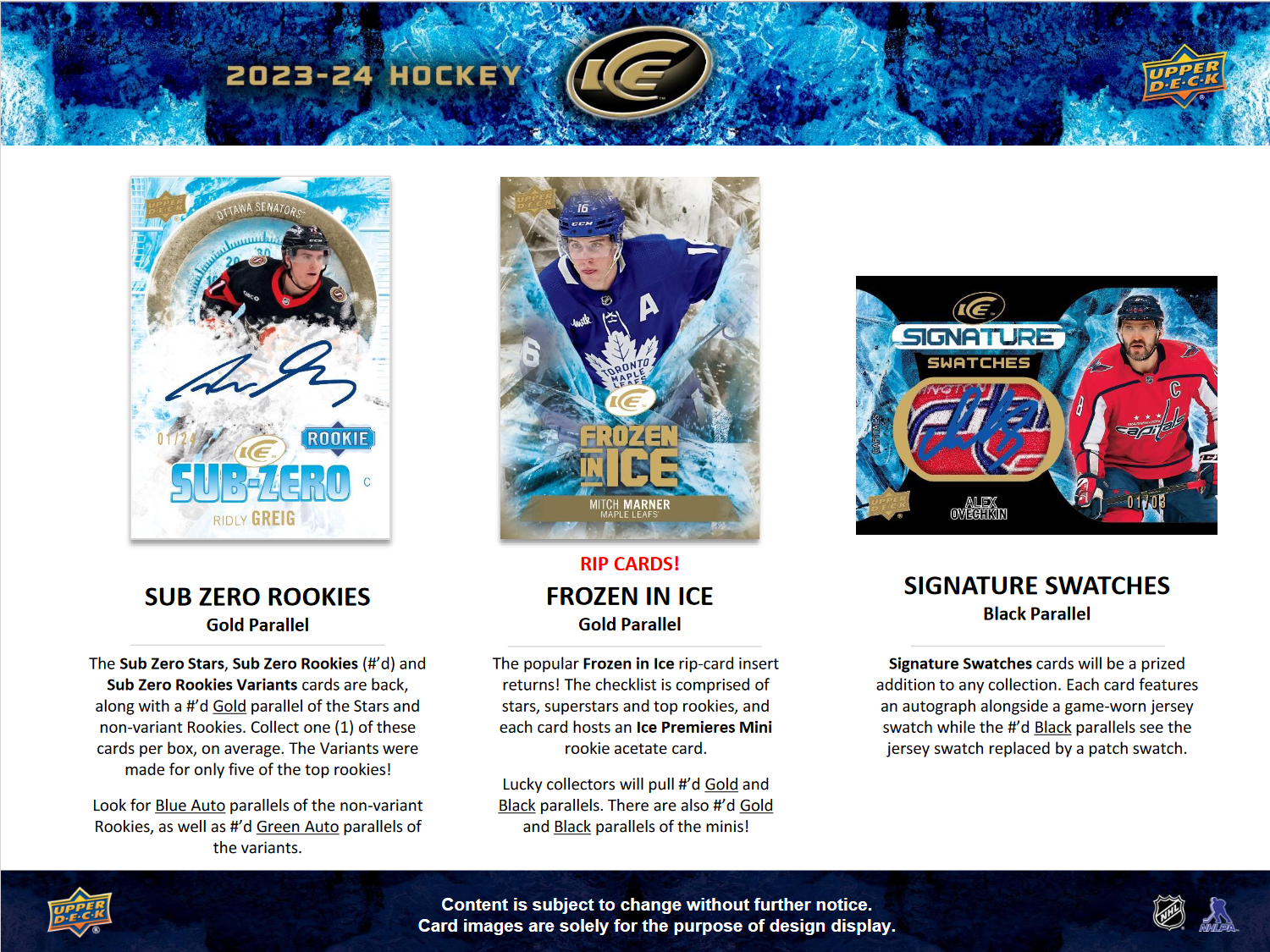 2023-24 Upper Deck Ice Hockey Hobby 12 Box Case [Contact Us To Order]