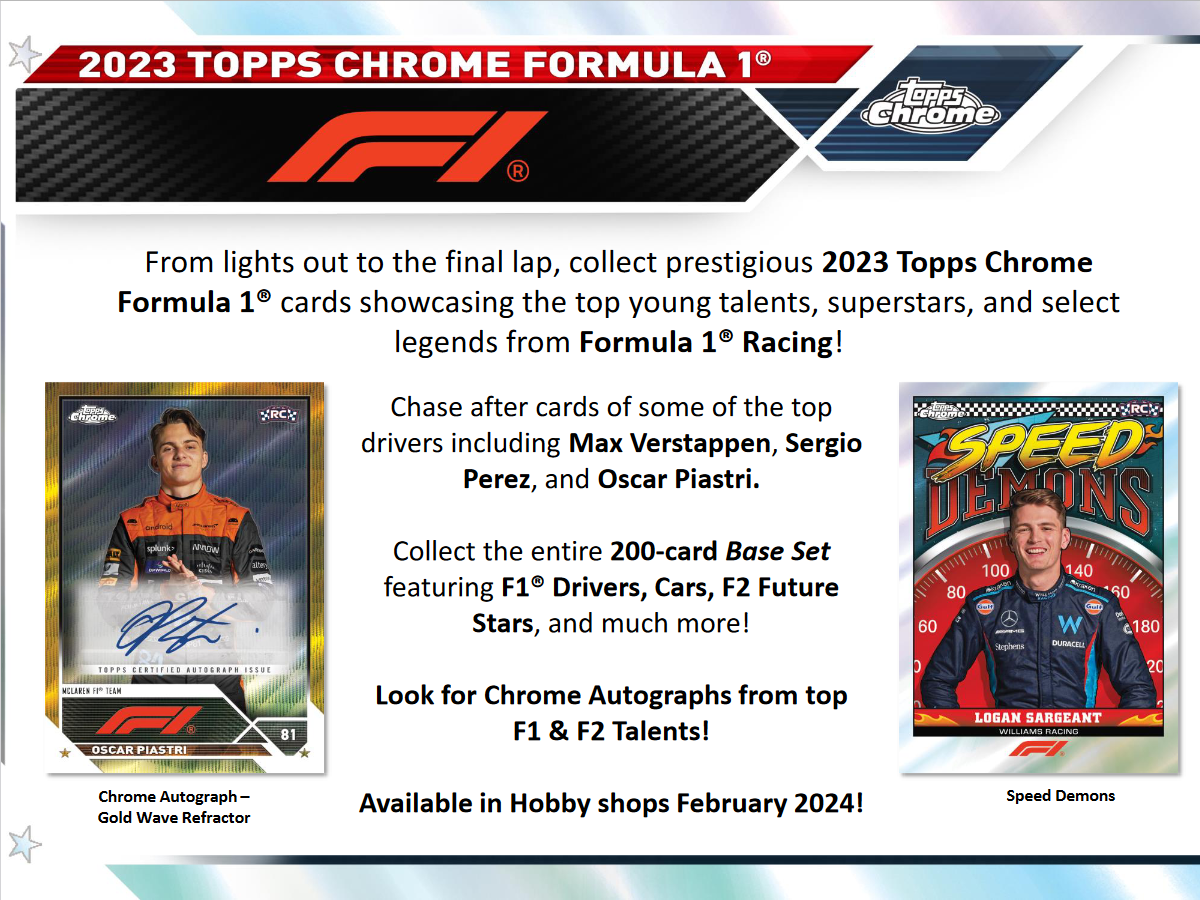 2023 Topps Chrome Formula 1 Racing Hobby 12 Box Case