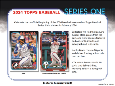 2024 Topps Series 1 Baseball Hobby 12 Box Case