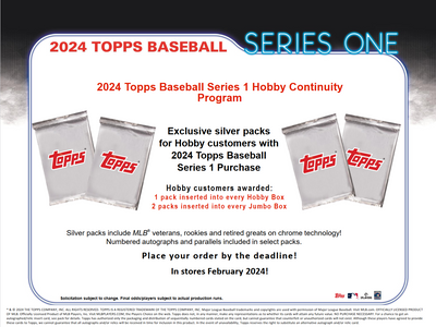 2024 Topps Series 1 Baseball Jumbo 6 Box Case