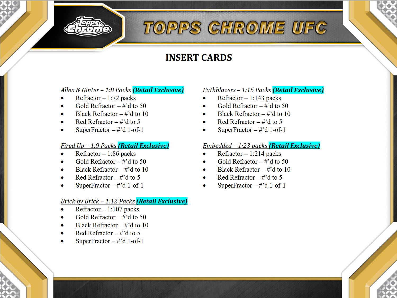 2024 Topps UFC Chrome Blaster 40 Box Case