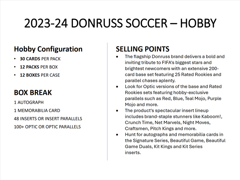 2023-24 Panini Donruss Soccer Hobby 12 Box Case