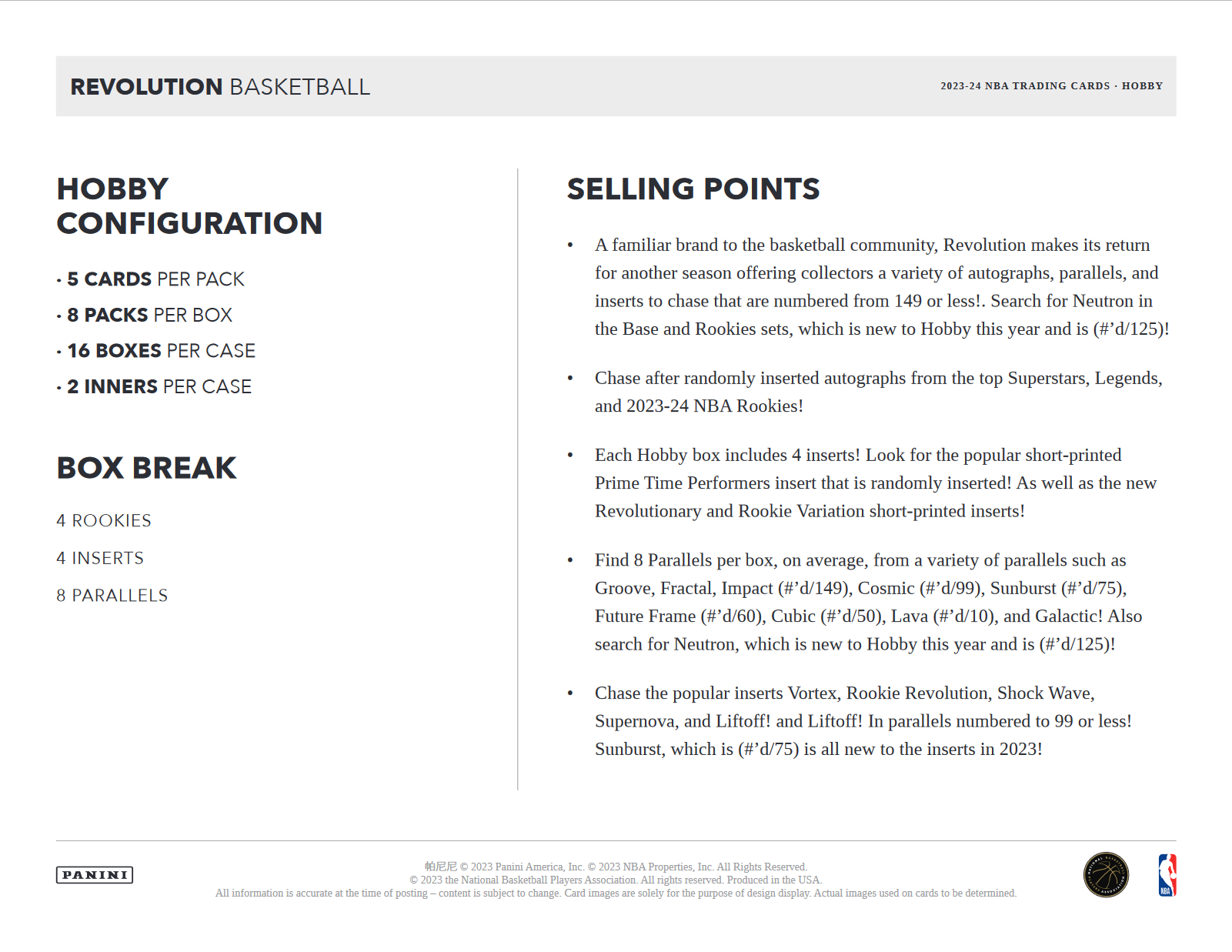2023-24 Panini Revolution Basketball Hobby 8 Box Case