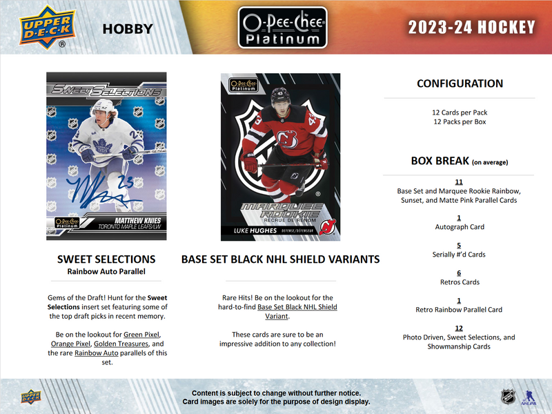 2023-24 O-Pee-Chee Platinum Hockey Hobby 8 Box Case [Contact Us To Order]