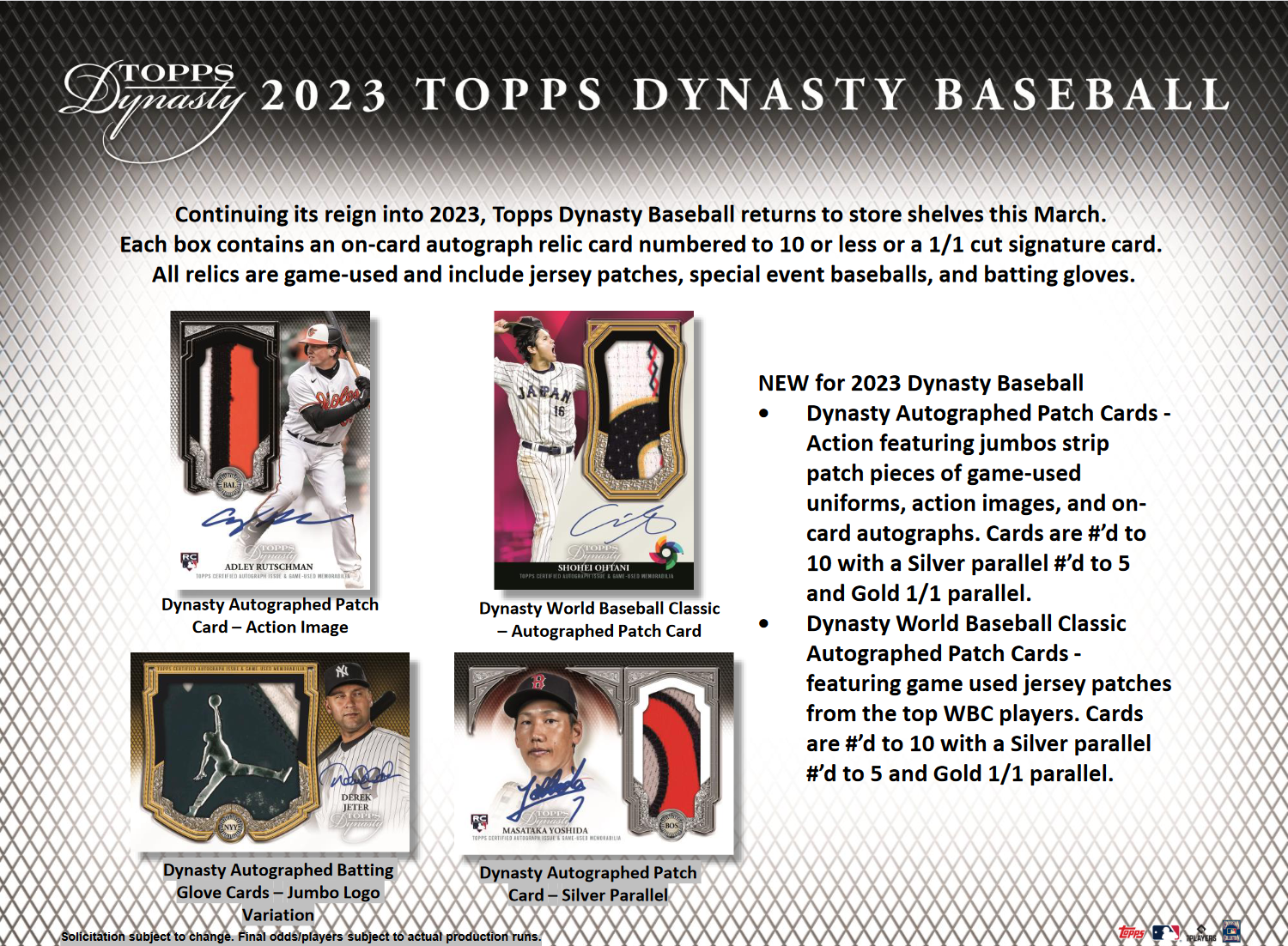 2023 Topps Dynasty Baseball Hobby 5 Box Case