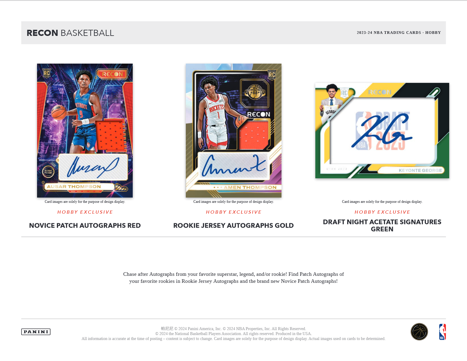 2023-24 Panini Recon Basketball Hobby Box