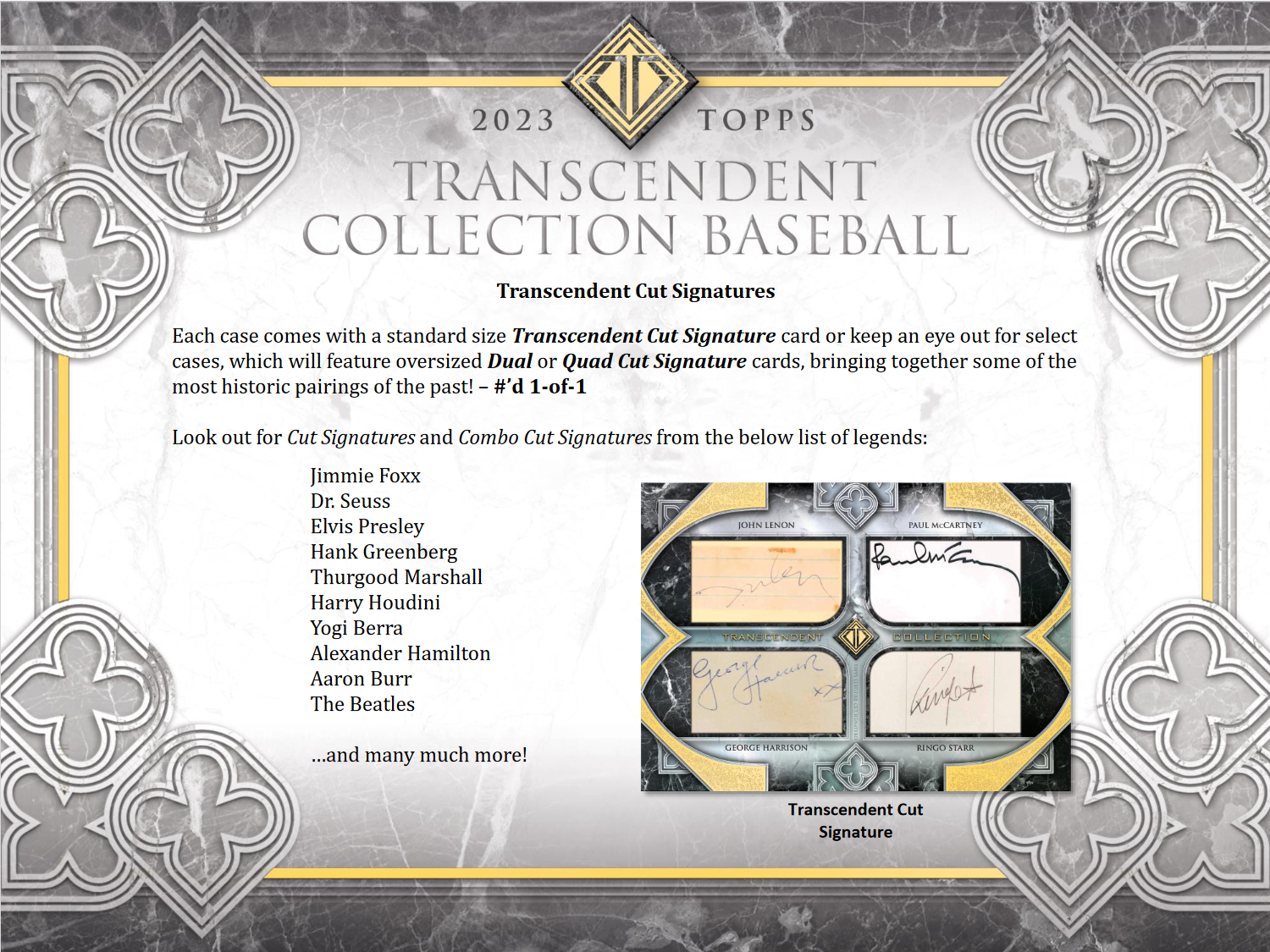 2023 Topps Transcendent Collection Baseball Case [Contact Us To Order]