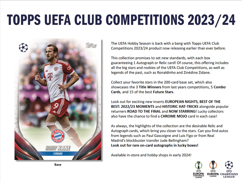 2023-24 Topps UEFA Club Competitions Soccer Hobby 12 Box Case