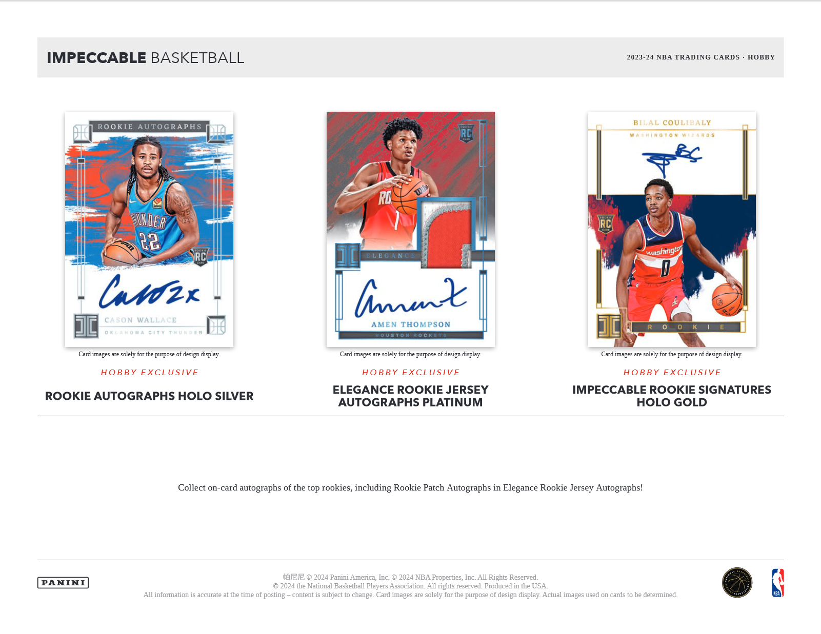 2023-24 Panini Impeccable Basketball Hobby 3 Box Case
