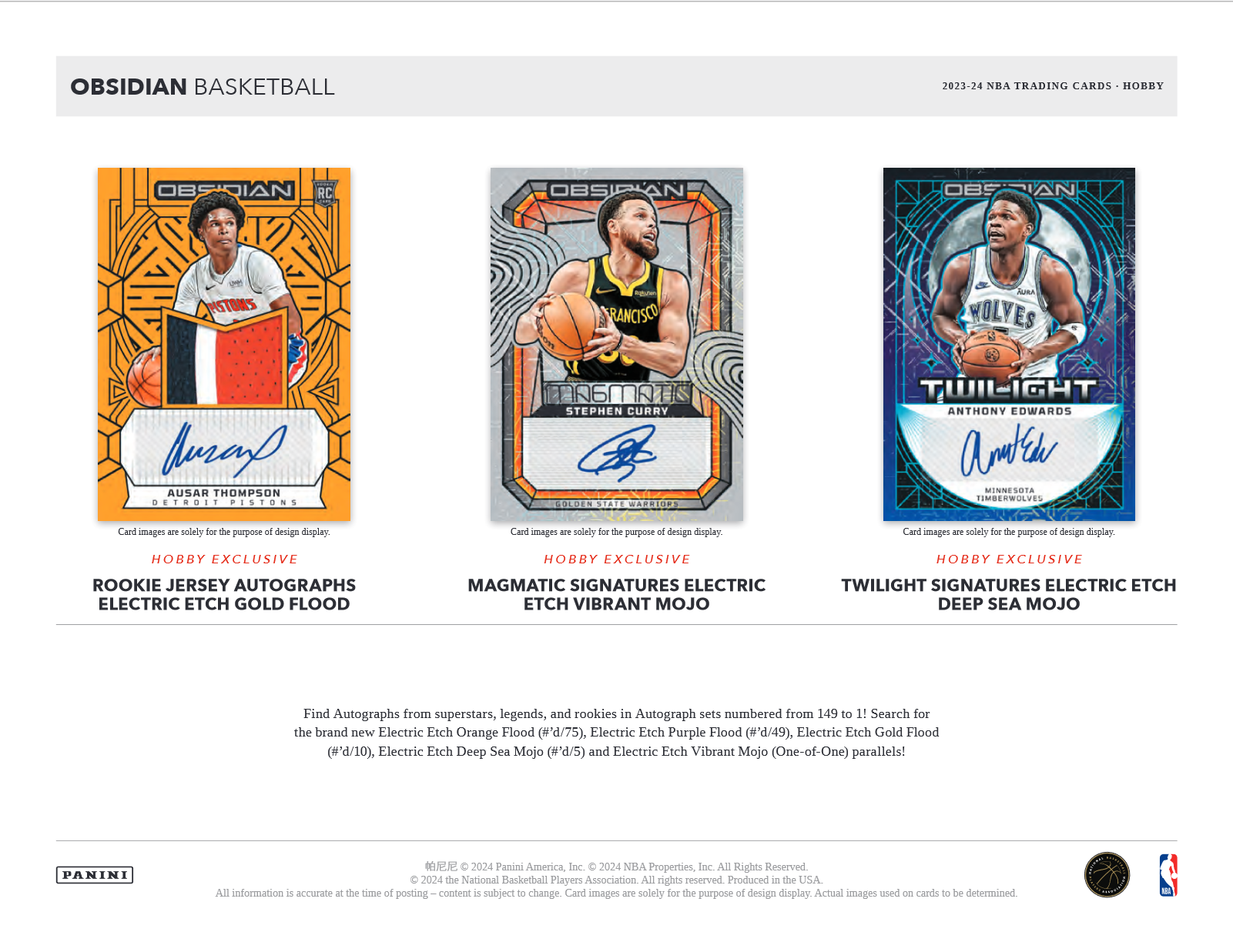 2023-24 Panini Obsidian Basketball Hobby 12 Box Case