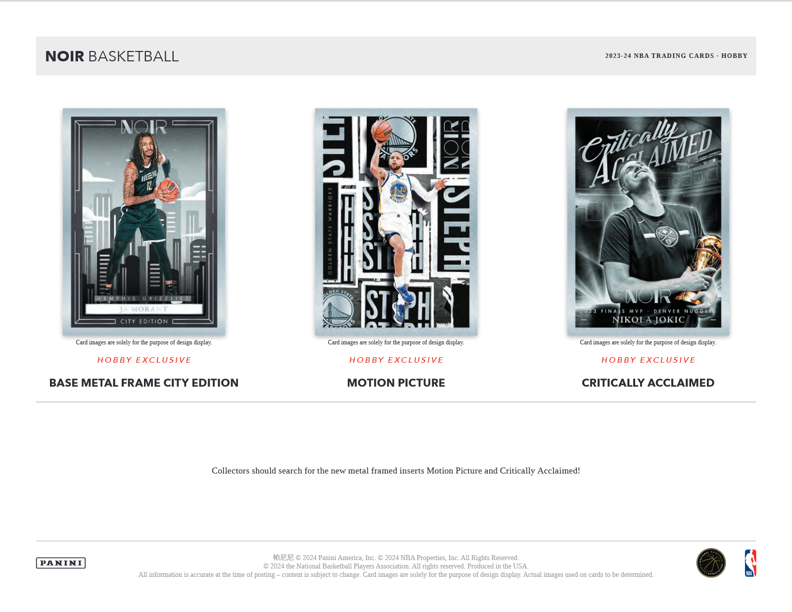 2023-24 Panini Noir Basketball Hobby 4 Box Case