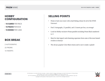 2024 Panini Prizm WWE Hobby Box