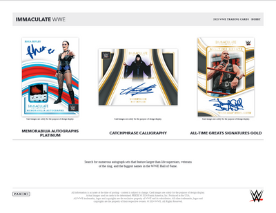 2023 Panini Immaculate WWE Hobby 5 Box Case