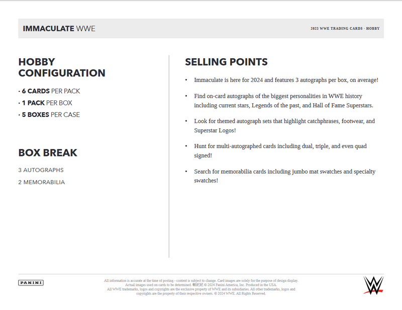 2023 Panini Immaculate WWE Hobby Box
