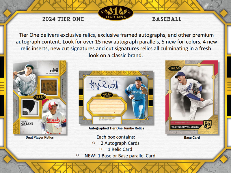 2024 Topps Tier One Baseball Hobby 12 Box Case