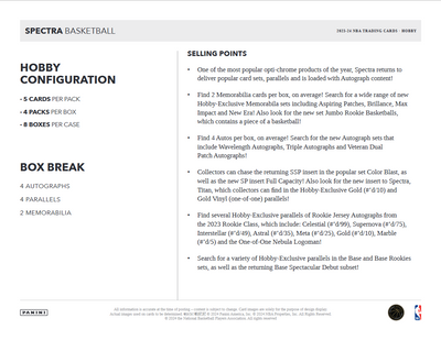 2023-24 Panini Spectra Basketball Hobby Box