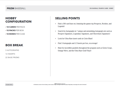 2024 Panini Prizm Baseball Hobby Box