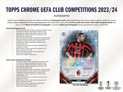 2023-24 Topps UEFA Club Competitions Chrome Soccer Jumbo Box