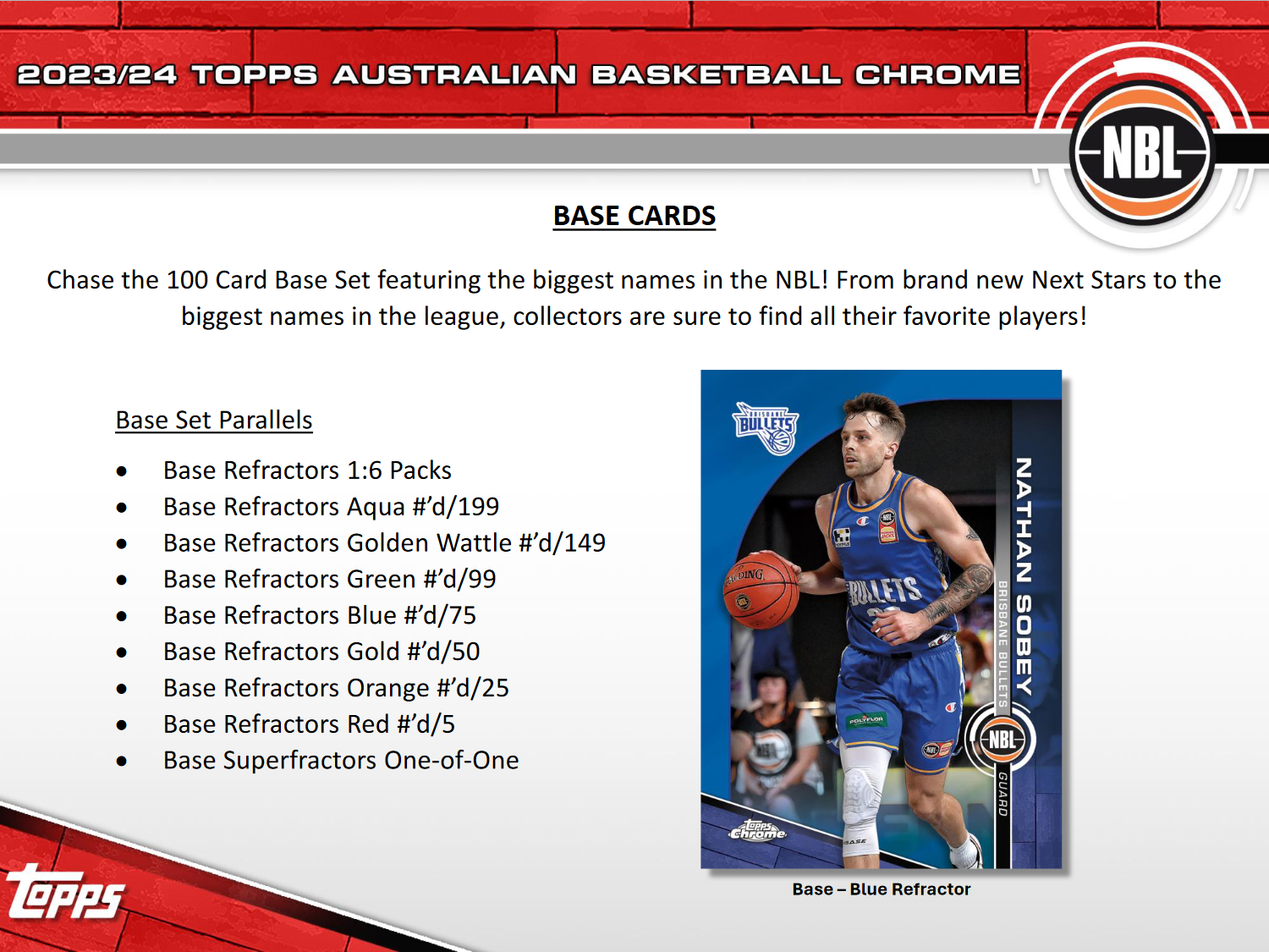 2023-24 Topps Chrome NBL Basketball Hobby Box